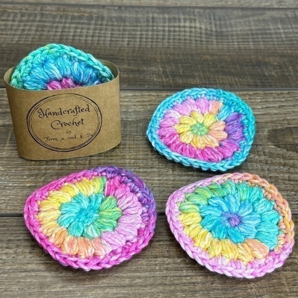Handcrafted Crochet Scrubbies Face Round Makeup Remover Set Cotton Yarn